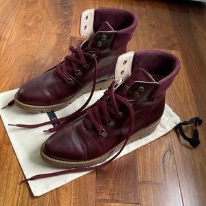 Bhava vegan burgundy hiking boots
